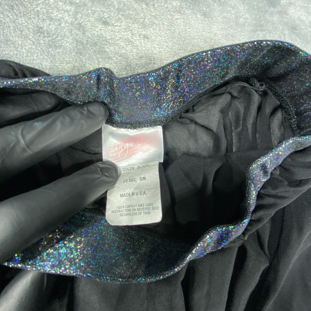 VTG Black Layered Tulle Skirt Small HiLo Gothic Balletcore Mesh Whimsical Fairy - Picture 4 of 7